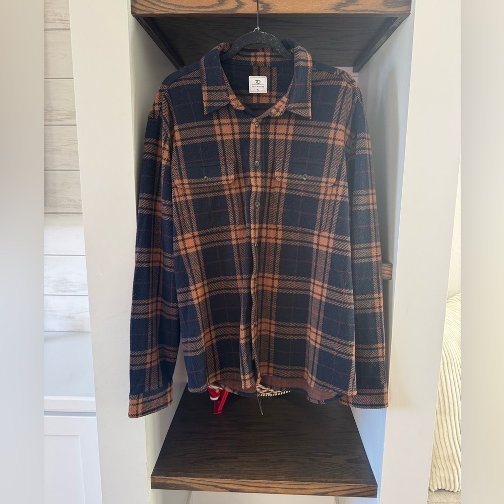 7 Diamonds Checkered Shirt in Dark Blue and Rust